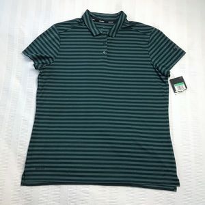Nike Women’s Dri-Fit Green Striped Golf Shirt XL